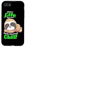 Inscription amusante d'un adorable panda – Détendez-vous et détendez-vous Coque pour iPhone SE (2020) / 7 / 8