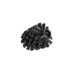 WENKO Brosse de rechange avec adaptateur noir Ø 6,5 cm - Ø 6,5 cm, pour les ensembles WC, Plastique, 6.5 x 8.8 x 6.5 cm, Noir