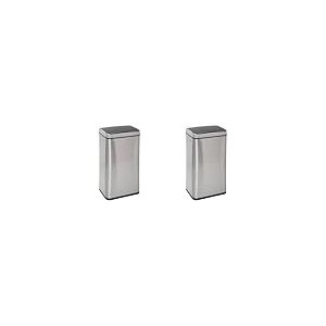 Five - Poubelle en INOX 40 litres Sensor Ouverture et Fermeture Automatique (Lot de 2)