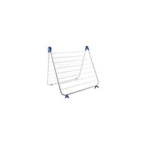 Axentia 251503 Séchoir à linge pour baignoire, Blanc/Bleu, env. 66 x 64 x 14-120 cm