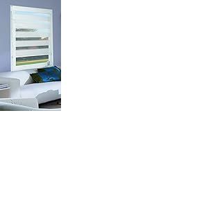 Homemaison - Store Enrouleur Jour/Nuit - Polyester Bi-Mati&egrave;re - Tissu Voile et Tamisant - M&eacute;canisme &agrave; Cha&icirc;nette - Fixation sans Percage - Barre de Lestage Blanche - 87 x 170 cm - Taupe