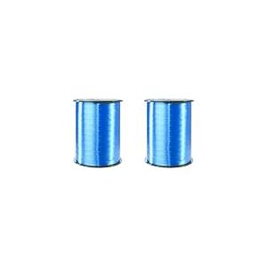 Clairefontaine 601713C - Une bobine de Ruban Bolduc Lisse - 500mx0,7 cm - Bleu France - Ruban décoratif cadeau, DIY, Emballage Cadeau (Lot de 2)
