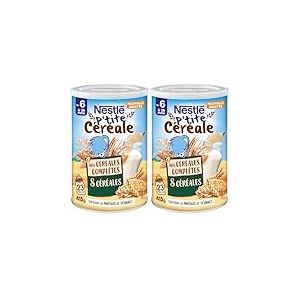 NESTLÉ BÉBÉ - P'TITE CÉRÉALE 8 CÉRÉALES AUX CÉRÉALES COMPLÈTES DES 6 MOIS BOÎTE 415G (Lot de 2)
