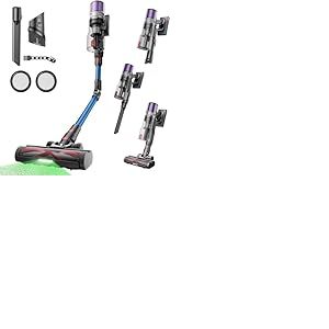 Proscenic P16 Aspirateur Balai sans Fil, 50KPa 65 Mins 550W Aspirateur sans Fil Hyper-Puissant, Tube Pliable,Technologie GreenEye,Brosse Anti-Emmêlement Pour Tapis,Poils Animaux, Sol Dur et Voiture