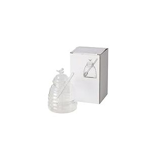 BOLTZE Bocal de conservation Honey - En verre - Couleur : transparent - Hauteur : 14,5 cm - Diamètre : 10 cm - Capacité : 500 ml - Rond - Avec couvercle - Fait à la main - 2054344