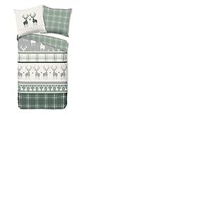 1-Personne Housse de Couette 135x200cm Flanelle nr:30143 Vert