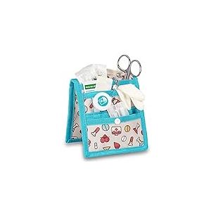 Elite Bags, Pochette d'infirmier, KEEN, Kit organiseur infirmi&egrave;re, Accessoires m&eacute;dicaux, Support pour ciseaux &agrave; pansements, Fixation magn&eacute;tique, L&eacute;ger, Compact, 15x12 cm, Beige &agrave; motifs