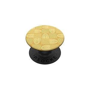 Motif de Damier Abstrait Dessin au Trait Jaune Moutarde PopSockets PopGrip Adh&eacute;sif