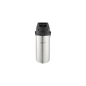 Pioneer Flasks, pot à levier en acier inoxydable, Airpot, eau chaude et froide, distributeur de thé, café, conférence, événement, 1,9 litre, argent (SS19HC)