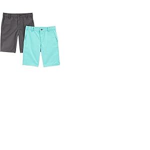 Simple Joys by Carter's Flat Front Shorts, Pack of 2, Gris/Vert Menthe, 5 Ans (Lot de 2) Bébé Fille