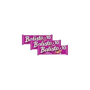 BALISTO - Barres chocolat et biscuit c&eacute;r&eacute;ales, lait et fruits des bois - 10 sachets de 18,5g - 185g (Lot de 3)