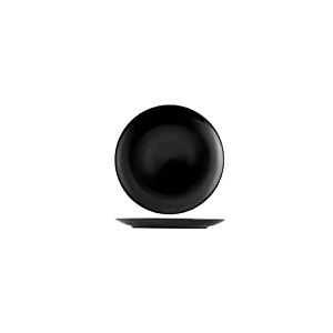 6 assiettes en gr&egrave;s noir denver, plates cm26