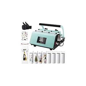 VEVOR Presse à Chaud pour Tasses, Presse pour l'Impression de Tasse avec 8 Gobelets Sublimables Vierges 59 cL, Machine de Sublimation Capacité 32,5-89 cL avec Papier de Transfert de Chaleur, Gants