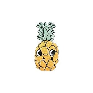 VERVACO Point De Croix Kit Coussin Complet avec Dos ANANAS Decoration Manuelle Broderie Kit Adulte Art Creatif Cadeau DIY ca. 28 x 55 cm