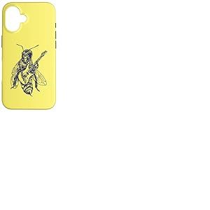 Bee Jouant Guitare Guitare Insecte Rock Musicien Coque pour iPhone 16