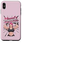 Anime Muscle Mommy Weightlifting Fitness Girl Aesthetic Coque pour iPhone XS Max