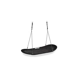 Relaxdays Nid d'oiseau balan&ccedil;oire XXL, pour Enfants & Adultes, 100 kg, Plusieurs Personnes, Ovale, 141,5 x 43,5 cm, Noir