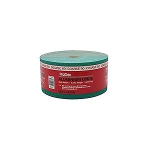 ProDec Rouleau de 50 m de papier abrasif verte, oxyde d&rsquo;aluminium, grain 60 grossier pour poncer bois, peinture, joints, m&eacute;tal et plus, papier abrasif compatible avec les ponceuses &eacute;lectriques