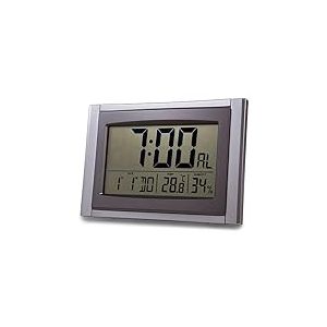 VoltShine Horloge Murale numérique avec Calendrier, écran LED, Fonction Alarme et température, idéale pour la décoration et l'organisation de la Maison ou du Bureau.