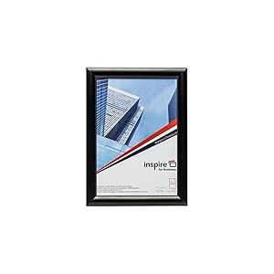 Inspire for Business SNAPA4BLK Porte Photo Cadre en Aluminium Noir A4 (21 x 30 cm) avec Profil de 25 mm de Large