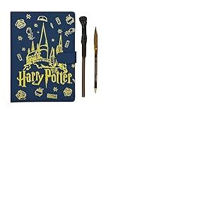Undercover Ensemble de carnets Harry Potter A5 – Fermeture magnétique, 80 feuilles de papier FSC, stylo magique et crayon au design balai – Ensemble d'écriture élégant pour prendre des notes et la