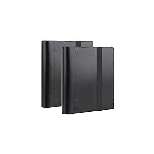 Aevdor Lot de 2 albums photo de 20 x 25 cm, 20 x 25 cm, pour 68 photos, classeur pour photos de 20 x 25 cm, prot&egrave;ge-feuilles de 25,4 x 20,3 cm, noir