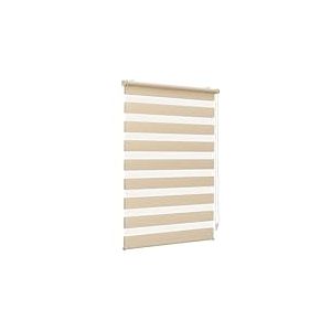 Sekey Store Double Klemmfix sans perçage pour fenêtre, Store Double 80 cm de Large, Store Enrouleur Duo, Protection Solaire, 80 x 150 cm, Lin Jaune