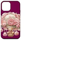 Montgolfière flottante pour bébé ours rose pivoine fleur Coque pour iPhone 12 mini