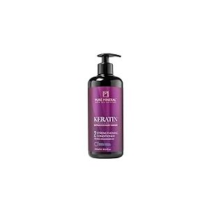 Pure Mineral - Apr&egrave;s-Shampooing &agrave; la K&eacute;ratine pour Cheveux Doux et Forts - D&eacute;m&ecirc;lant, Nourrissant, Anti-Frisottis - Sans sulfates, parab&egrave;nes, petrolates - 500ml