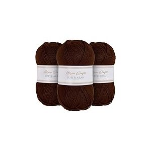 Utopia Crafts Super Aran Lot de 3 pelotes de fil à tricoter et crochet 100 g (éclat espresso)
