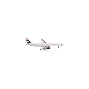 herpa Avion Miniature American Airlines Airbus A321 - livrée US Airways Heritage - N578UW, à l’échelle 1:500, Objet de Collection, modèle sans Socle, métal
