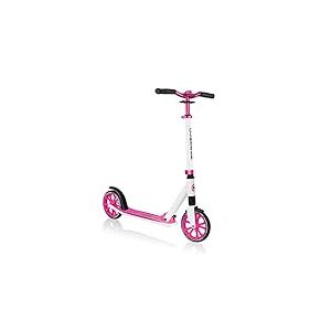 Globber - NL 205 - Trottinette pliable à 2 roues avec suspension avant pour les enfants âgés de 8 ans + , Blanc - Rose