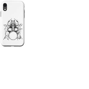 Wolf Drummer Rock Wild Animal Jouant de la Batterie Coque pour iPhone XR