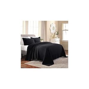 Superior Couvre-lit, Coton, Noir, Grand lit