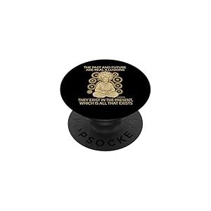 Alan Watts Zen Citation Horloge Engrenages Present Mind Now PopSockets PopGrip Adhésif