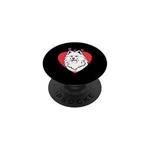 Coeur de chien en peluche pour la Saint-Valentin PopSockets PopGrip Adhésif