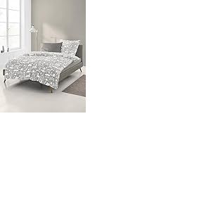 Bierbaum Parure de lit en Flanelle Fine 4176, conçue en Allemagne, Beige 80, 135 x 200 + 80 x 80 cm