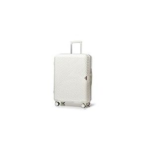 WITTCHEN Valise de Voyage Valise Moyenne Valise à roulettes Polycarbonate Trolley avec 4 roulettes Spinner Serrure à Combinaison Poignée télescopique GL Style Line Taille L Blanc