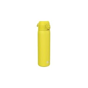 Ion8 Gourde Inox Léger, 600ml, Non Isolé, Anti-Fuite, Facile à Ouvrir, Verrouillage Sécurisé, Lavable au Lave-Vaisselle, Poignée de Transport, Durable, Acier Inoxydable, Jaune