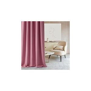 ROOM99 Rideau avec &oelig;illets Aura 140 x 230 cm Largeur x Hauteur, D&eacute;coration de Fen&ecirc;tre, Curtains et Draperies int&eacute;rieurs pour Salon, Chambre Moderne Lisse Rose, 1 pi&egrave;ce