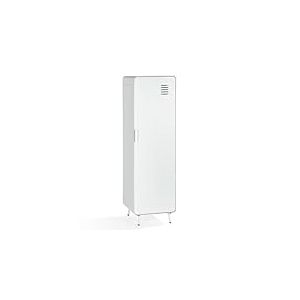 MEUBLE COSY Armoire Meuble de Rangement avec Portes et Étagères Caisson de Bureau en Métal pour Salon Chambre Entrée, Industriel, Blanc, 40x40x137cm