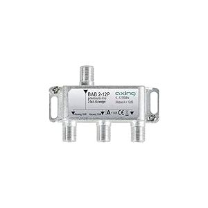 Axing BAB 2–12P Dérivateur 2 Directions 12 DB la télévision par câble CATV multimédia DVB T2 Classe A + 10 DB, 5–1218 MHz Métal