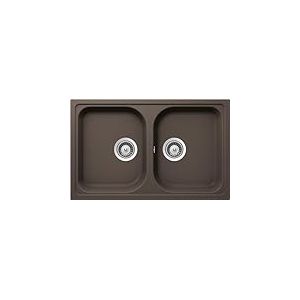 SCHOCK | Évier de cuisine Lithos N200S 2 bacs petits, matériau Cristalite®, Mocha, 790 x 500 mm