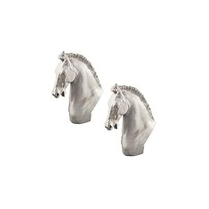 Design Toscano NG932787 Cheval de Turin Jeu de 2 Sculpture Blanc cassé 24 x 12,5 x 30,5 cm
