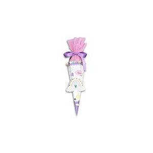 Ursus 989 00 04 - Set de Bricolage pour Sac d'école Easy Line Mini Arc-en-Ciel, Lilas, Hexagonal, Carton ondulé 3D prédécoupé, 41 cm, diamètre env. 15 cm, pour confectionner Un Sac à Sucre