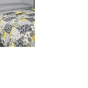 Casa Campo Maison Champ Jeu de Housse de Couette Amy Gris lit 90 cm (150 x 220/240 + 1/45 x 110 cm)