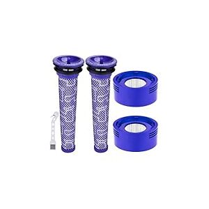 Anicell V8 Filtre de rechange pour aspirateur Dyson V8 Animal V8 Absolute V8 Motorhead Origin SV10 V7 Animal V7 Fluffy sans fil, 2 post-filtres HEPA + 2 pr&eacute;-filtres, pi&egrave;ce # 965661-01 et 967478-01