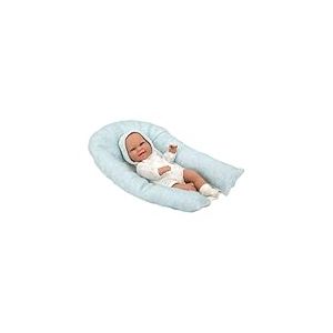 ARIAS - Poup&eacute;e Elegance Babyto 35 cm, Robe en Bleu et Blanc, avec imprim&eacute; de Fleurs. Son Poids est si r&eacute;el qu'elle Ressemble &agrave; Un Vrai b&eacute;b&eacute;. Comprend Une t&eacute;tine et Un Coussin. Jouet pour Enfants de