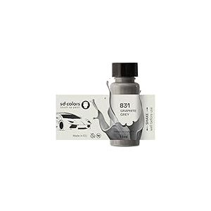 SD COLORS Peinture de retouche gris graphite 831/7831-15 ML - Pinceau de réparation pour rayures - Code couleur : 831/7831 - Gris graphite (juste la peinture)