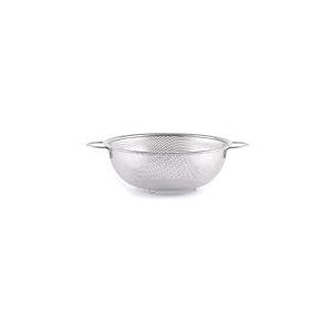 HENDI Passoire de cuisine, egouttoir, tamis pour la cuisine et le lavage des pâtes, des nouilles, des fruits, des légumes, des salades, rond, perforée, avec base et 2 poignées, ø235x(H)85 mm, Inox